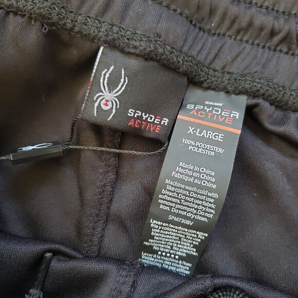 NWT Spyder Active ProWeb Men's XL Vlack Zip Pocket Polyester Jogger Sweatpants - Picture 4 of 9